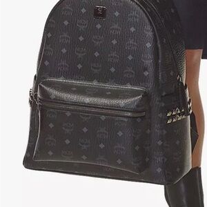 MCM Stark Side Studs Backpack In Visetos